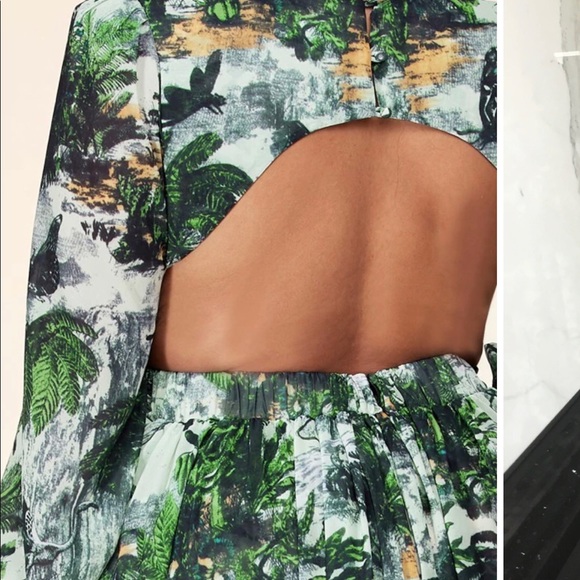 Plus size green palm tree dress - Picture 4 of 10